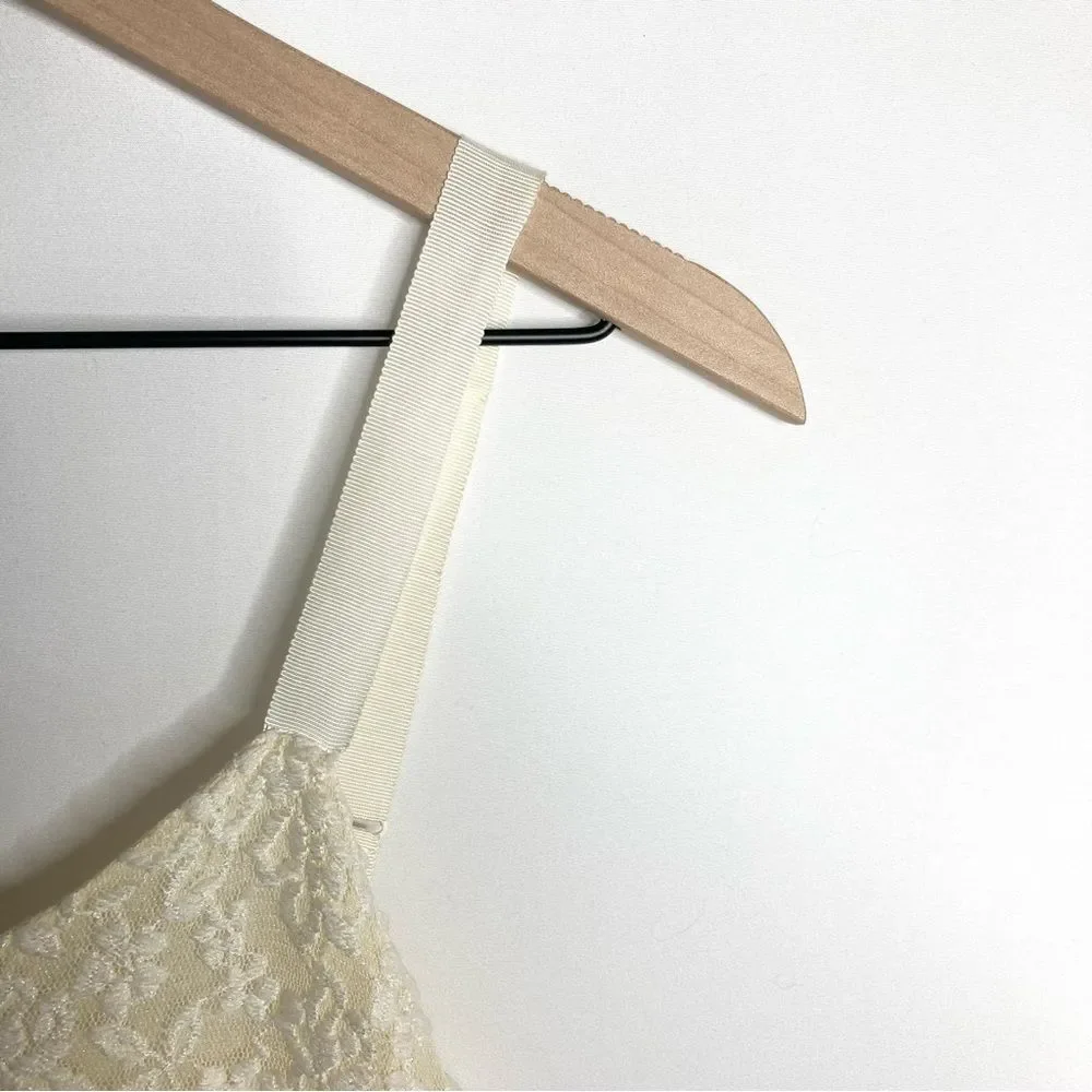Free People Cream Lace Gold Metallic Ombre Dress Size Small